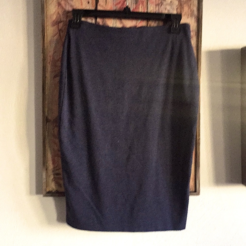 HM H&M BRAND STRETCH NAVY SLATE BODYCON CAREER PENCIL BODYCON MIDI SKIRT S
